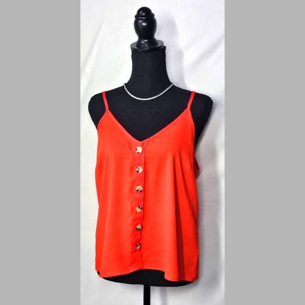M Sheer Red Tank Top
